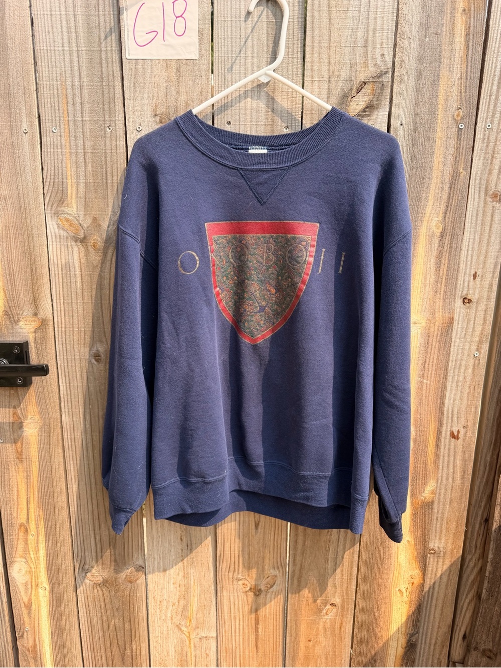 Vintage Russell Athletic Crewneck with Red Shield Graphic Okoboji Size 2x